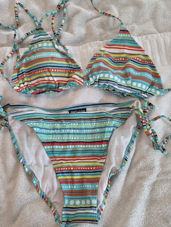 Primark Other - Primark In London. Colorful Striped String Bikini - Aqua Multi